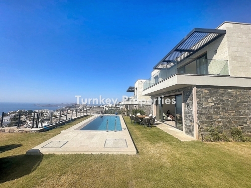 Stunning 4+1 Villa with Sea View and Private Pool for Sale in Gumusluk, Bodrum