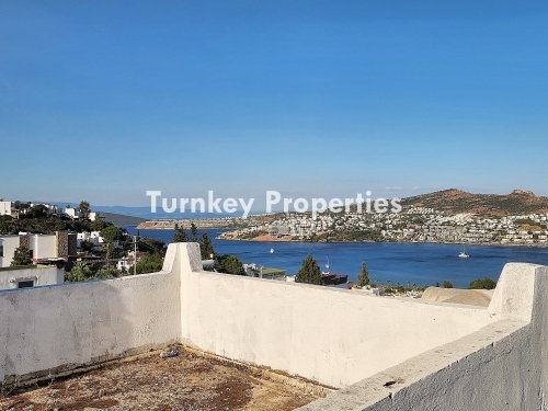 Gündoğan, Bodrum Satılık İkiz Ev | Natamam, Teraslı ve Deniz Manzaralı