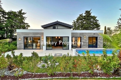 Luxury Private Pool Villa for Sale in Yalikavak Gokcebel  Garden, Modern Design, Spacious Living Areas