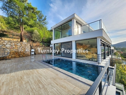 Luxury Detached Villa for Sale in Torba Bodrum with Unique Sea View and Private Pool